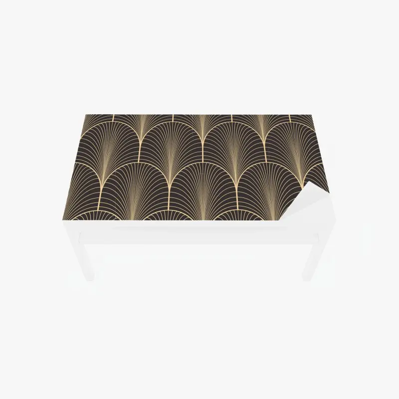 Table & desk veneer art deco gold fan pattern