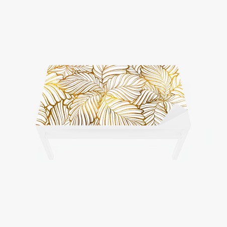 Table & desk veneer golden leaf line art pattern • Wallissimo®