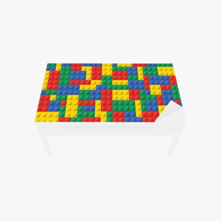 Table & desk veneer colorful building block pattern • Wallissimo®
