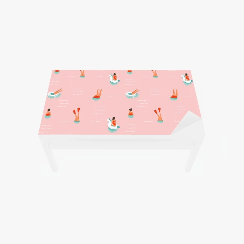 Table & desk veneer playful pastel pool pattern