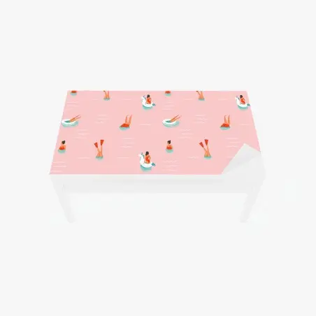 Table & desk veneer playful pastel pool pattern • Wallissimo®