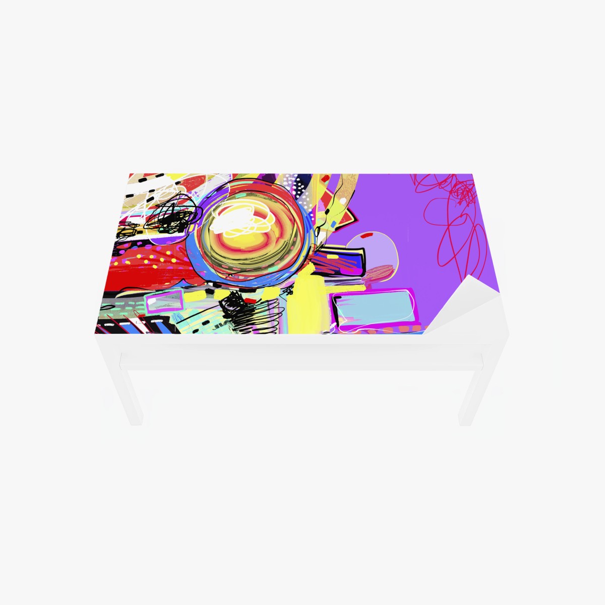 Table & desk veneer vibrant purple abstract composition • Wallissimo® Table & desk veneer vibrant purple abstract composition • Wallissimo®