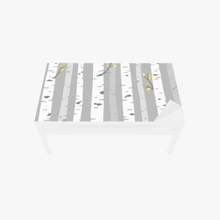 Table & desk veneer scandinavian birch forest pattern • Wallissimo®