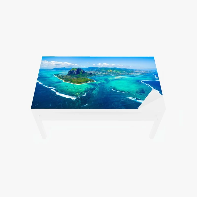 Table & desk veneer Le Morne panorama over Mauritius lagoon