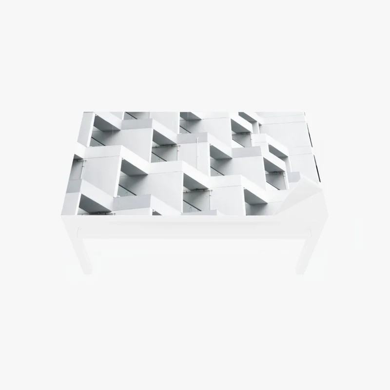 Table & desk veneer white concrete geometric facade