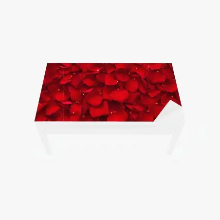 Table & desk veneer red rose petal background • Wallissimo®