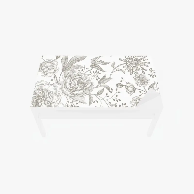 Table & desk veneer delicate vintage botanical floral pattern