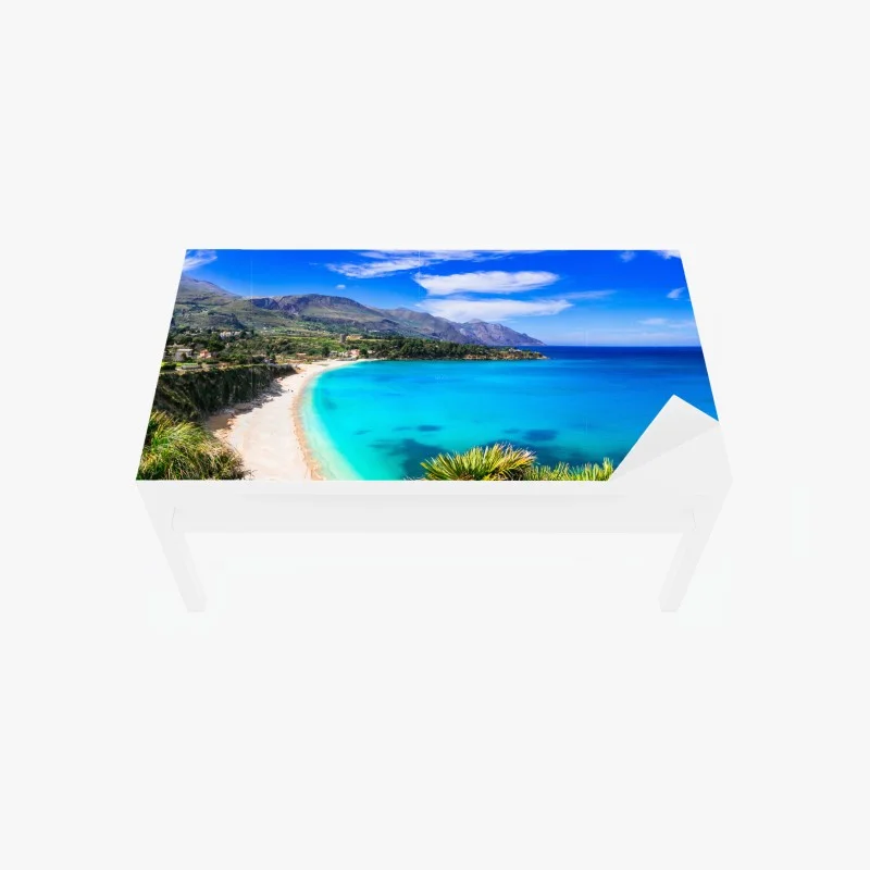 Table & desk veneer turquoise coastal beach landscape