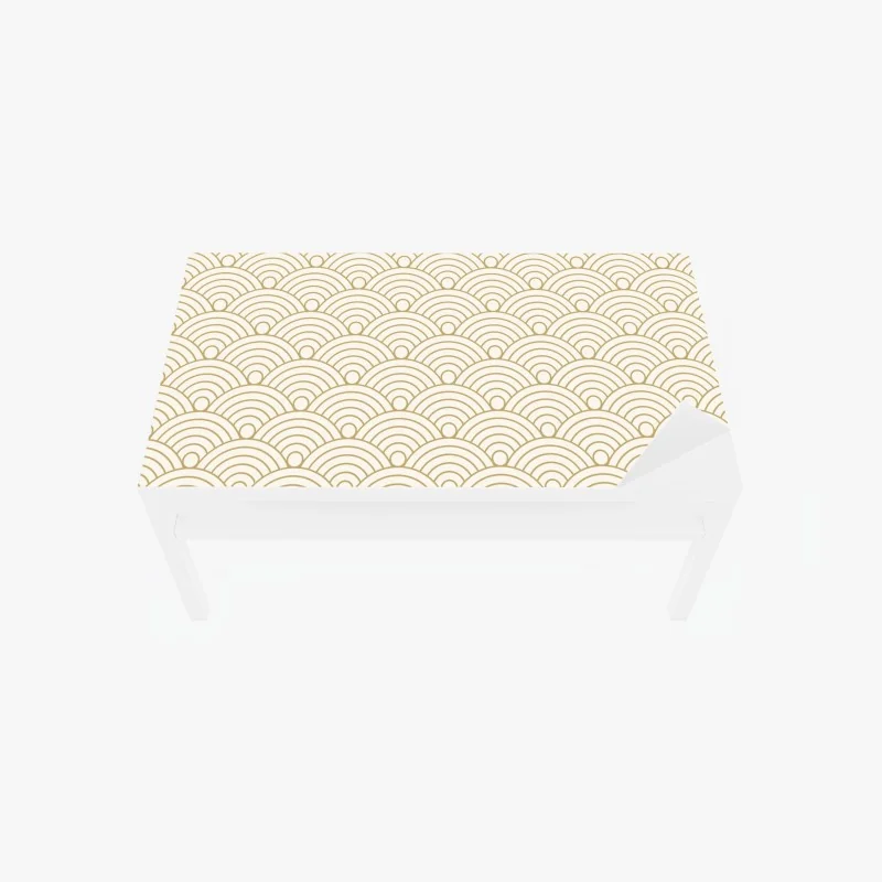Table & desk veneer gold seigaiha wave pattern