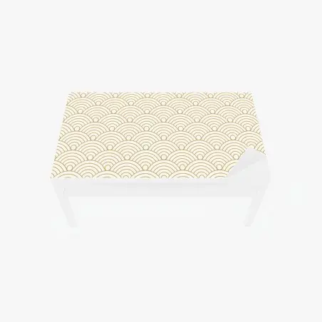 Table & desk veneer gold seigaiha wave pattern • Wallissimo®