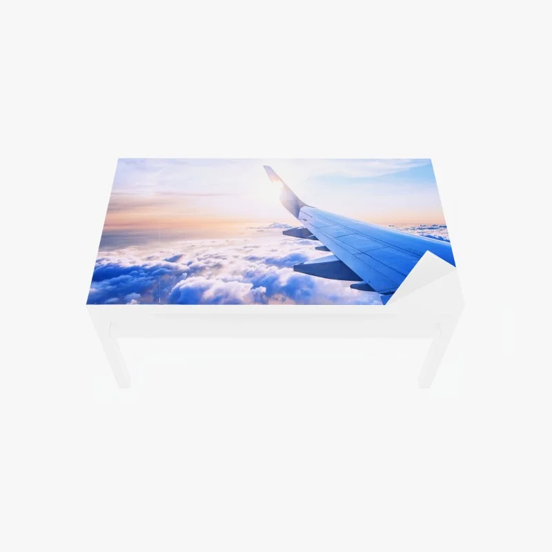 Table & desk veneer above the clouds aerial view