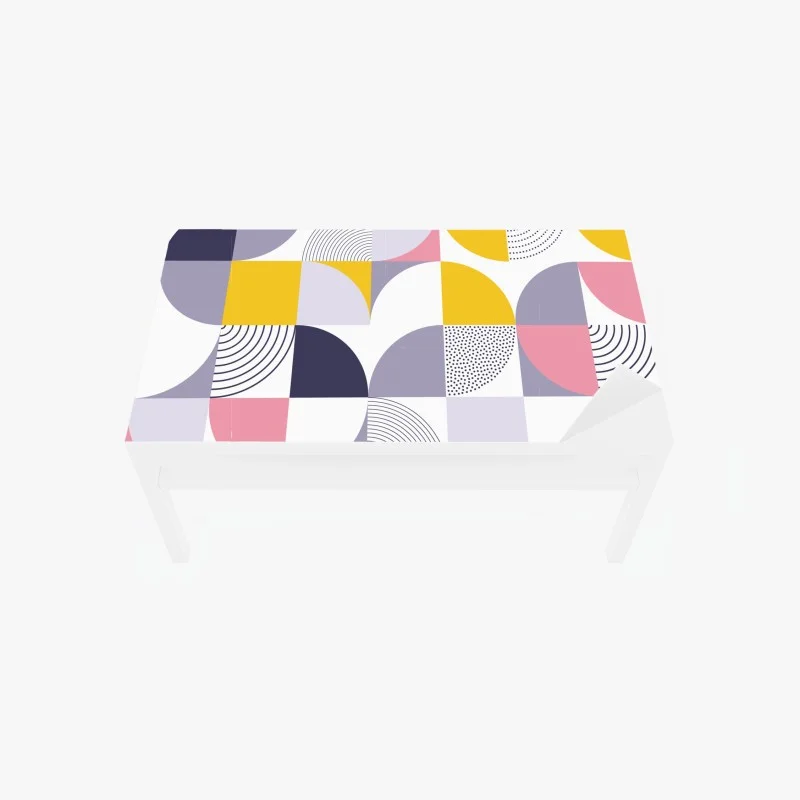 Table & desk veneer pastel geometric pattern with semicircles