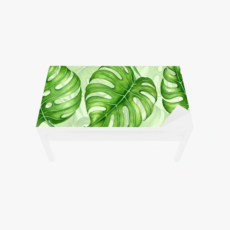 Table & desk veneer watercolor monstera leaf pattern • Wallissimo®