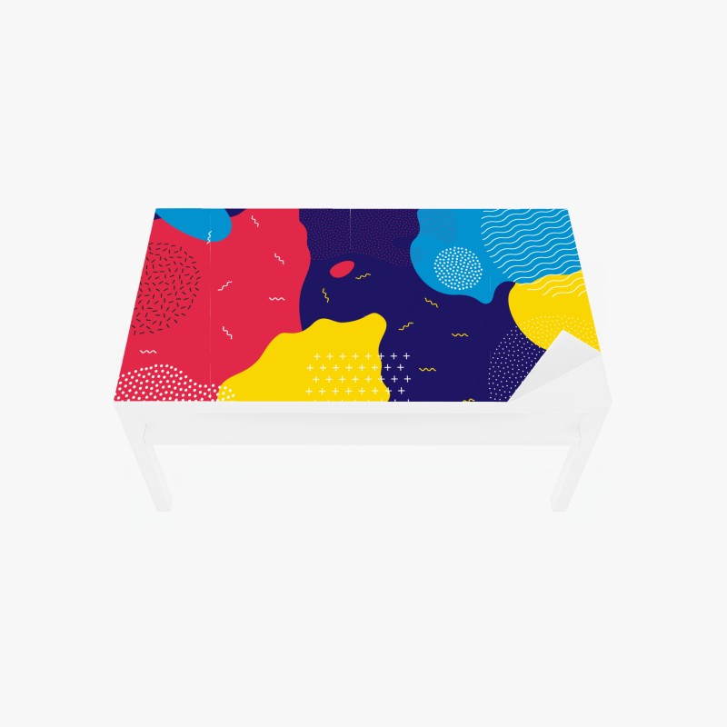 Table & desk veneer vibrant abstract shapes pattern