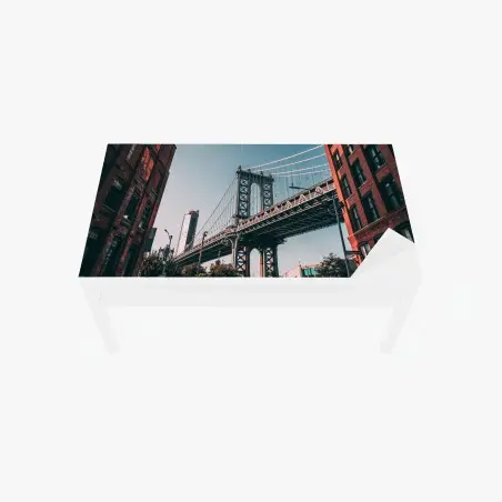 Table & desk veneer Manhattan bridge urban perspective • Wallissimo®