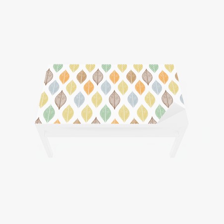 Table & desk veneer pastel leaf pattern wall art • Wallissimo®