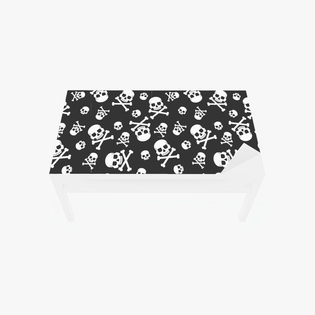 Table & desk veneer white skull pattern on gray background • Wallissimo® Table & desk veneer white skull pattern on gray background • Wallissimo®