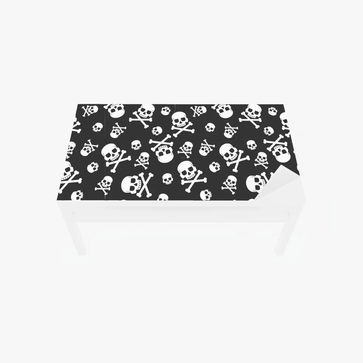 Table & desk veneer white skull pattern on gray background • Wallissimo® Table & desk veneer white skull pattern on gray background • Wallissimo®