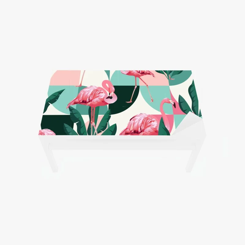 Table & desk veneer playful pink flamingo pattern