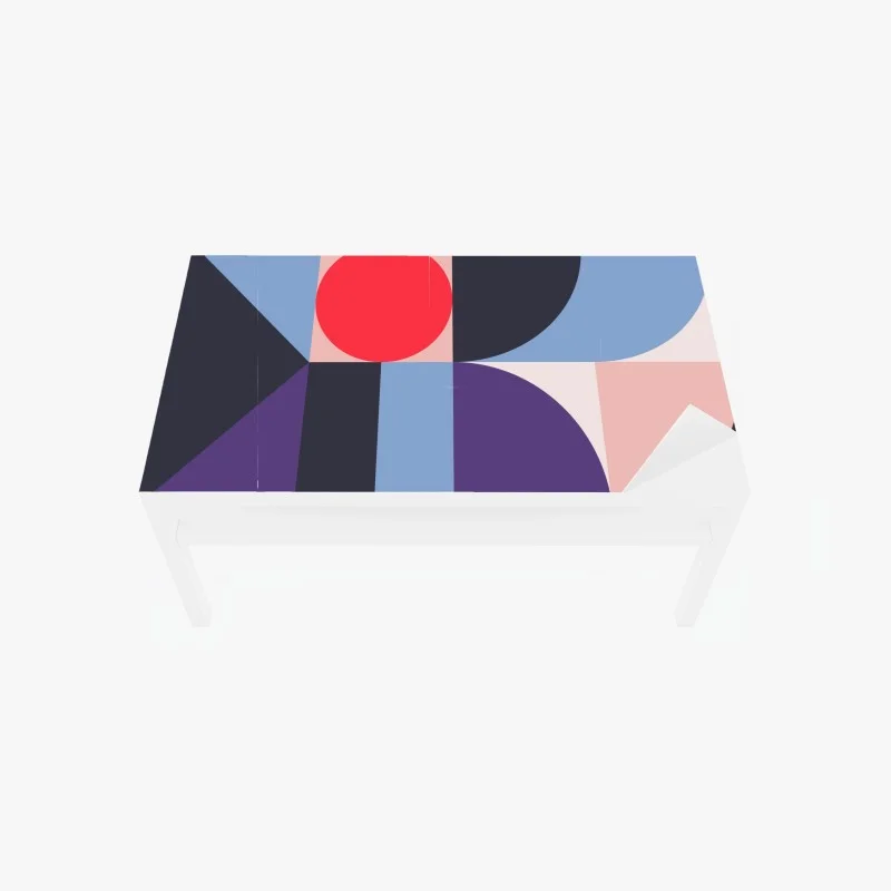 Table & desk veneer geometric pastel shapes composition