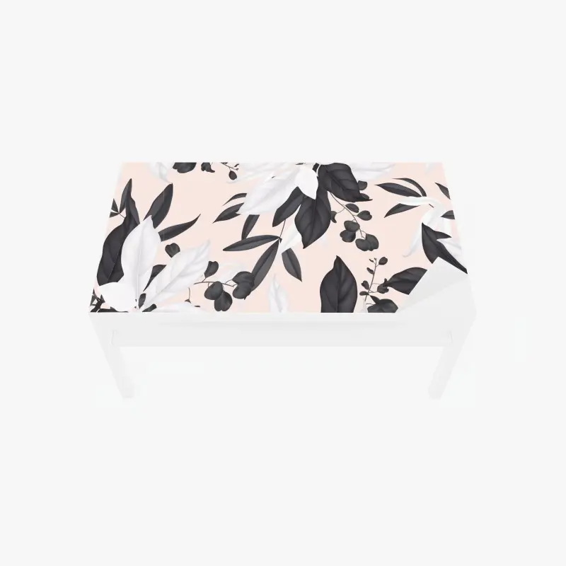 Table & desk veneer delicate pastel botanical leaves