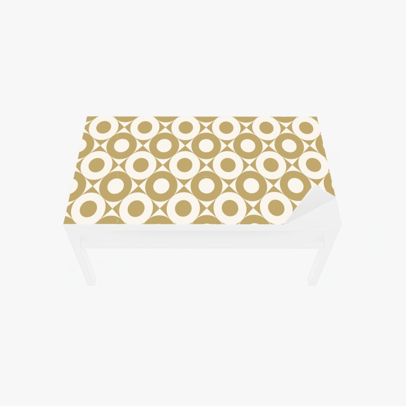 Table & desk veneer gold geometric circle pattern