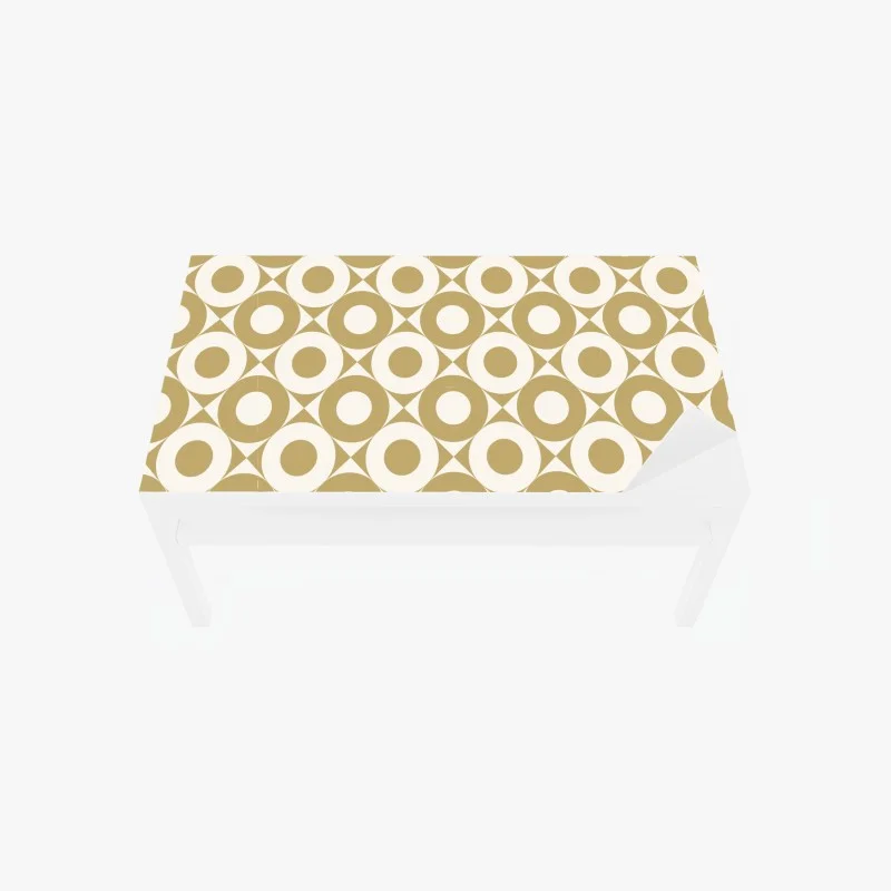 Table & desk veneer gold geometric circle pattern