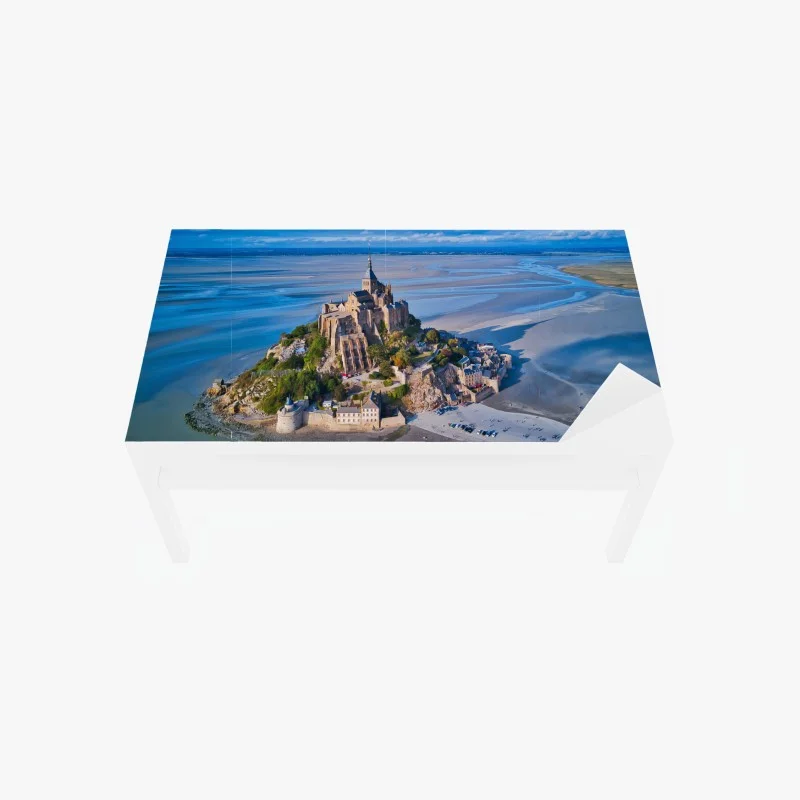Table & desk veneer Mont Saint-Michel aerial panorama