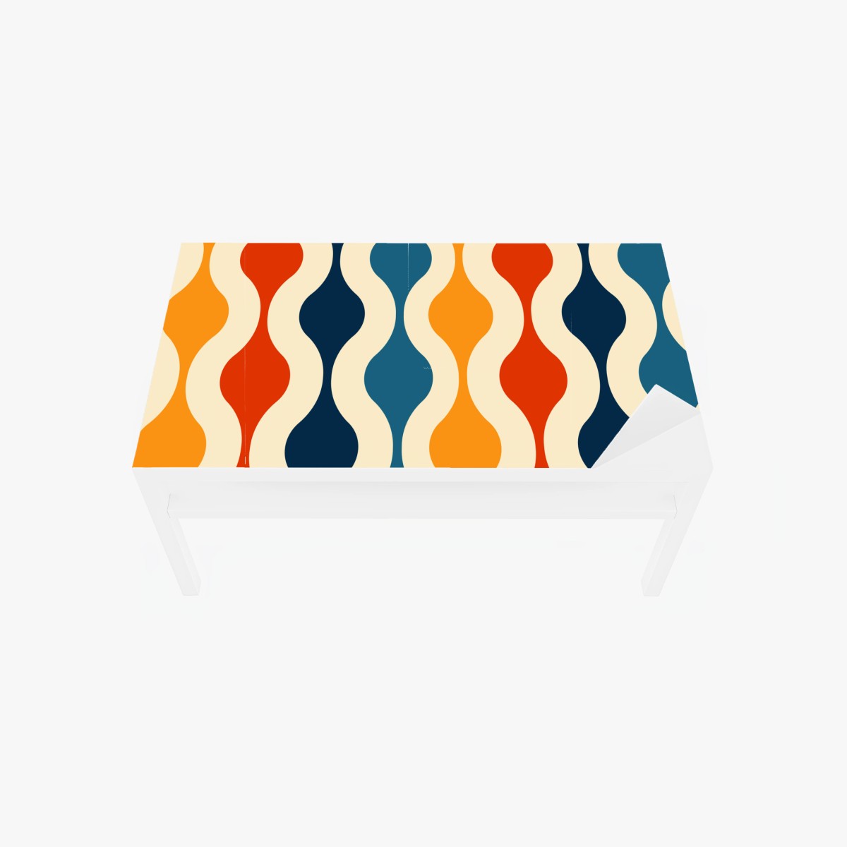 Table & desk veneer retro wavy mid-century pattern • Wallissimo® Table & desk veneer retro wavy mid-century pattern • Wallissimo®