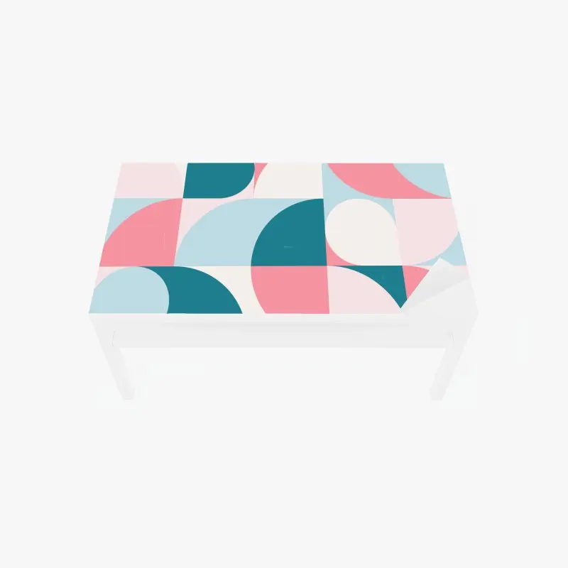 Table & desk veneer pastel geometric mosaic