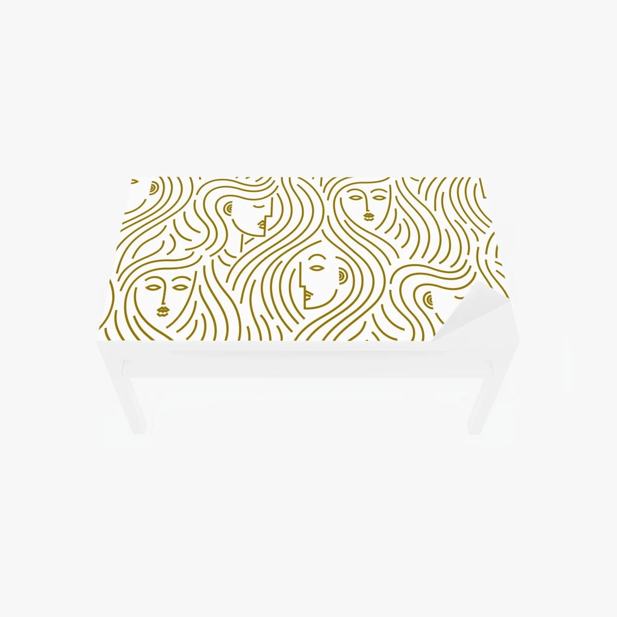 Table & desk veneer golden flowing faces seamless pattern ⁕ Wallissimo® Table & desk veneer golden flowing faces seamless pattern ⁕ Wallissimo®