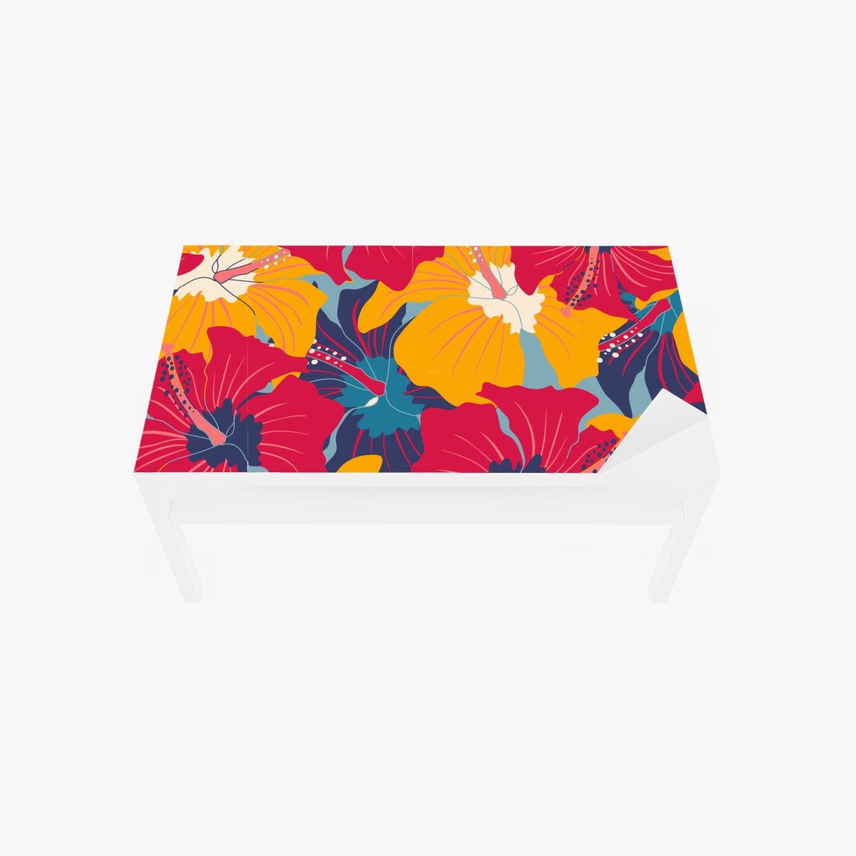 Table & desk veneer vibrant hibiscus floral pattern ⁕ Wallissimo® Table & desk veneer vibrant hibiscus floral pattern ⁕ Wallissimo®