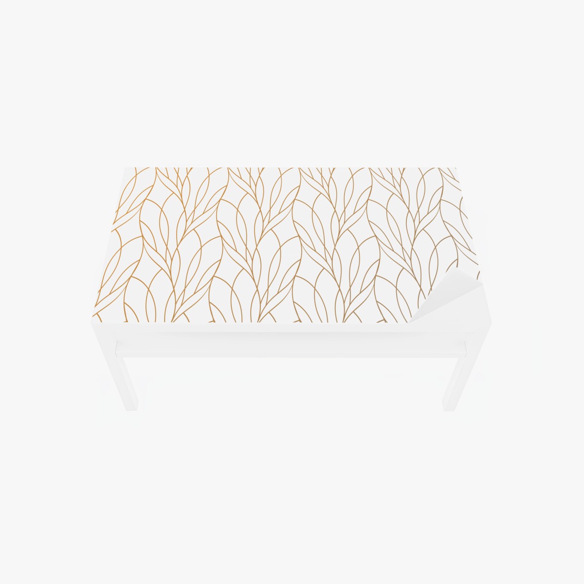 Table & desk veneer golden leaf pattern on white background • Wallissimo® Table & desk veneer golden leaf pattern on white background • Wallissimo®