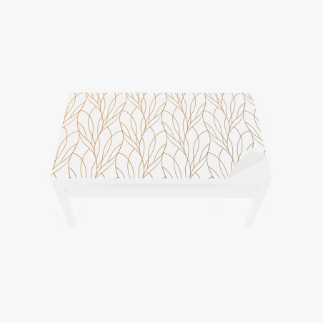 Table & desk veneer golden leaf pattern on white background • Wallissimo®