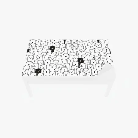 Table & desk veneer adorable bear crowd pattern • Wallissimo®