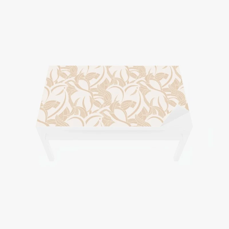 Table & desk veneer beige botanical leaf pattern