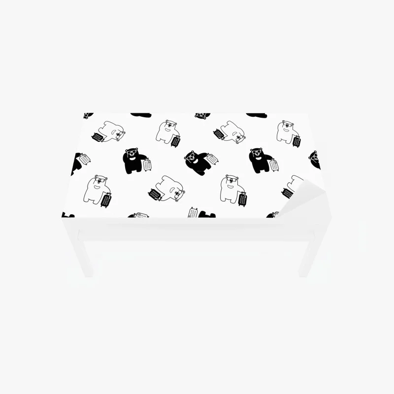 Table & desk veneer traveling bears pattern