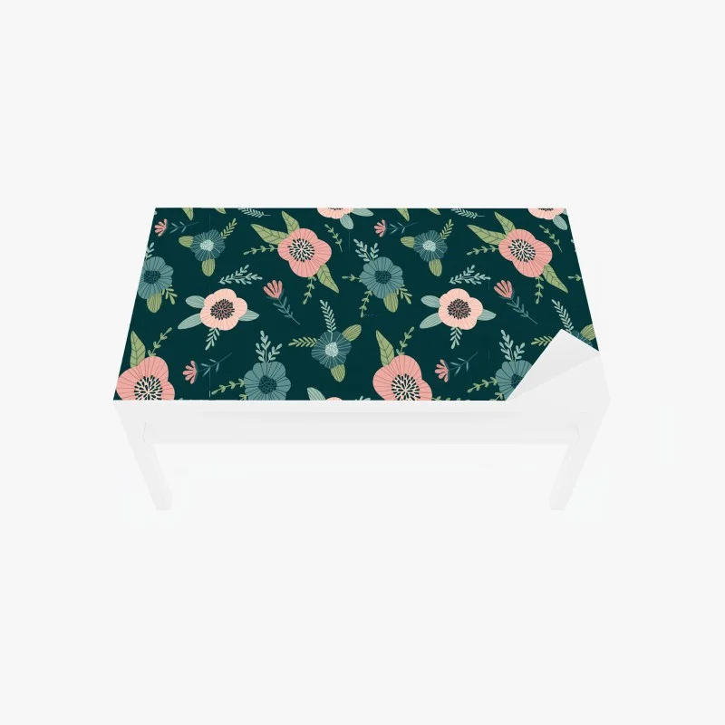 Table & desk veneer pastel botanical floral pattern