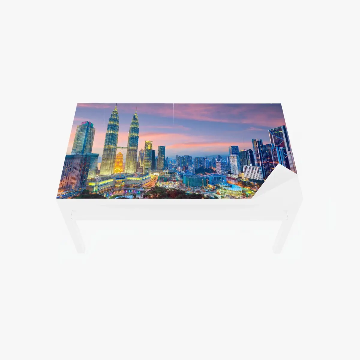 Table & desk veneer Kuala Lumpur skyline at twilight • Wallissimo® Table & desk veneer Kuala Lumpur skyline at twilight • Wallissimo®