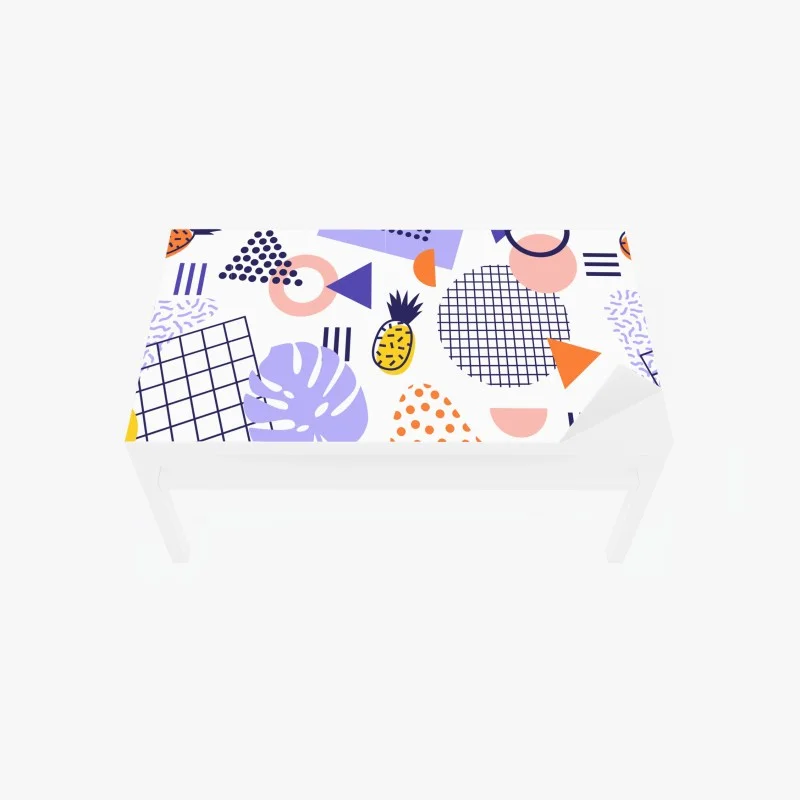 Table & desk veneer playful tropical geometric pattern
