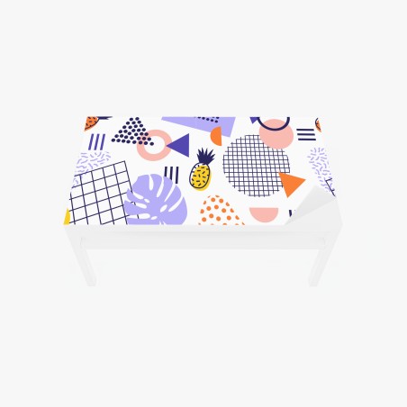 Table & desk veneer playful tropical geometric pattern • Wallissimo®