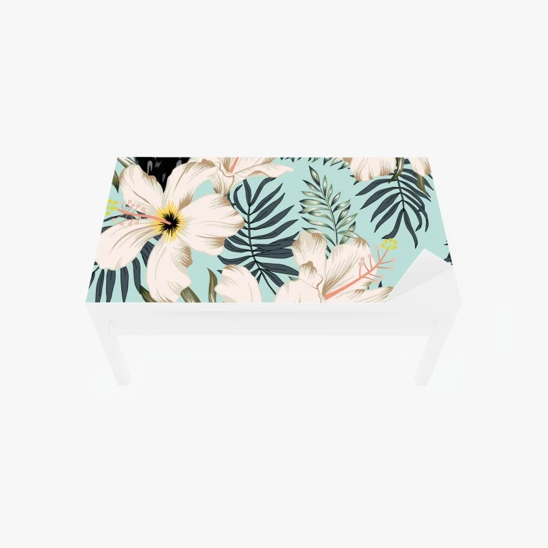 Table & desk veneer tropical toucan floral pattern