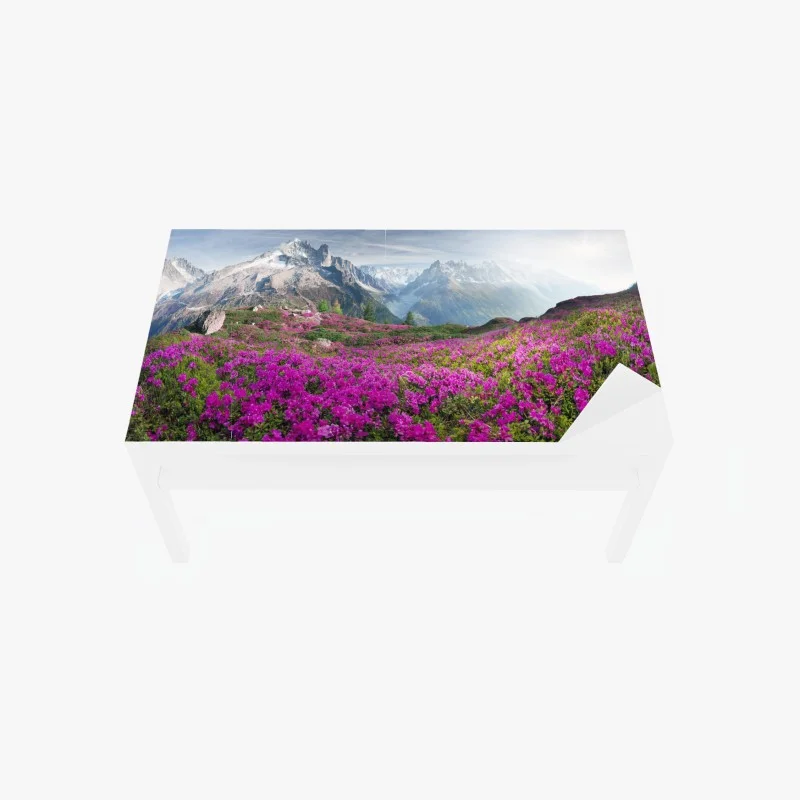 Table & desk veneer alpine rhododendron meadow at Mont Blanc