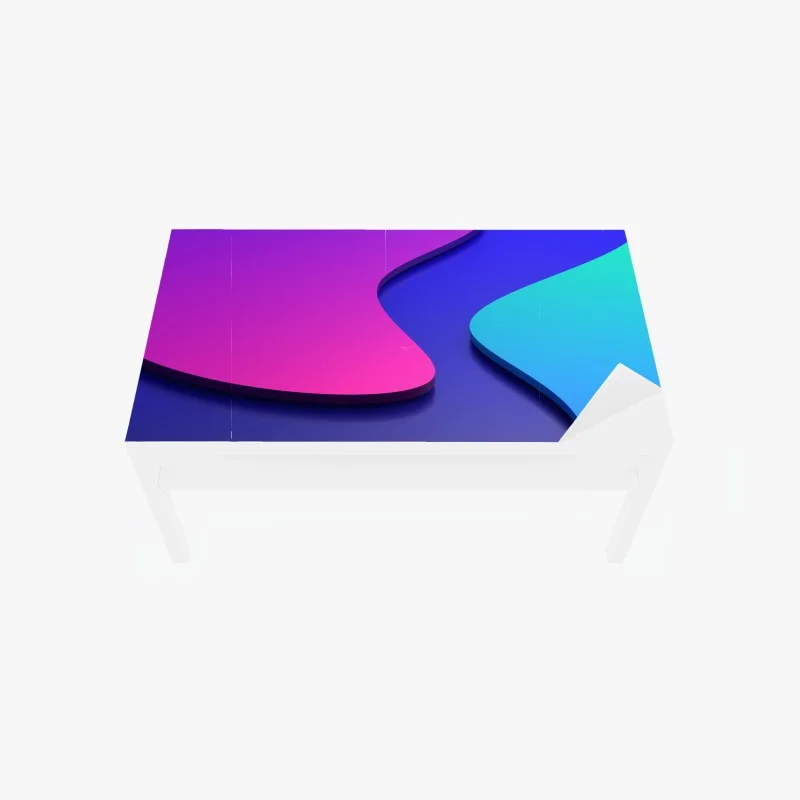 Table & desk veneer vibrant purple and blue abstract 3d shapes