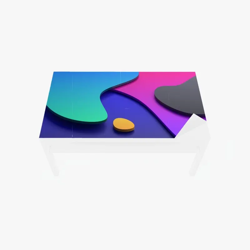 Table & desk veneer vibrant abstract 3d curves
