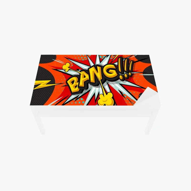 Table & desk veneer comic bang pop art explosion