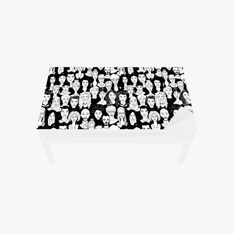 Table & desk veneer diverse faces pattern