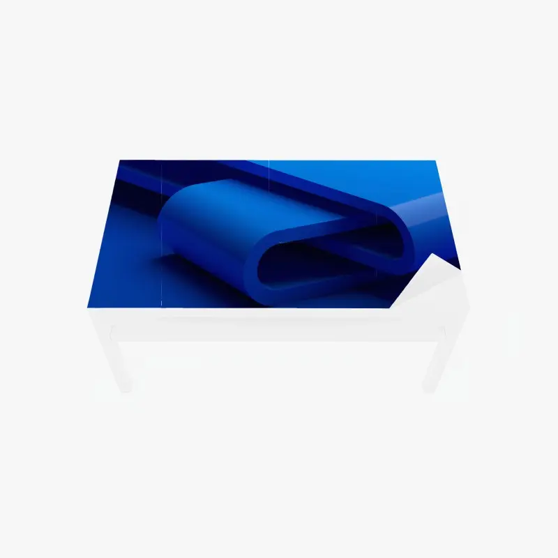 Table & desk veneer minimal blue ribbon geometry