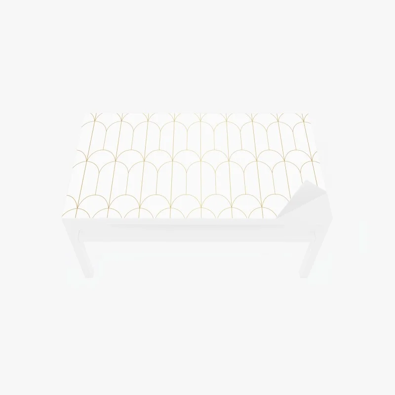 Table & desk veneer gold art deco arch pattern