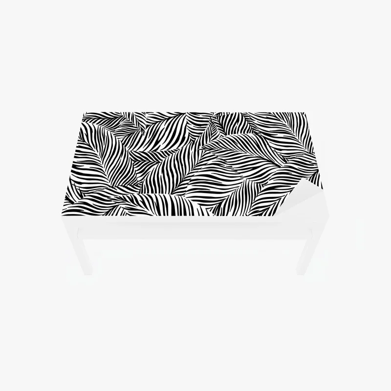 Table & desk veneer monochrome tropical leaf pattern